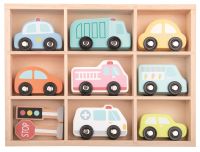 Spielba Fahrzeug-Set in Holzbox