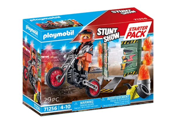 Stuntshow Motorrad mit Feuerwand