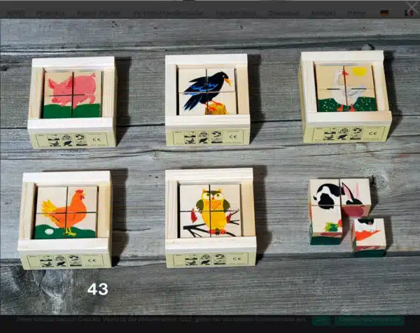 Klötzlipuzzle Mini 4-teilig Bauernhof
